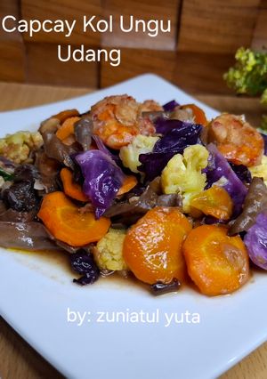 Foto resep Capcay Kol Ungu Udang