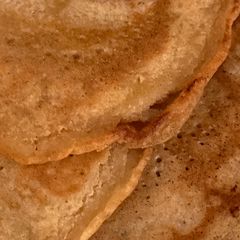 A picture of Tricia's thin and crispy pancakes.