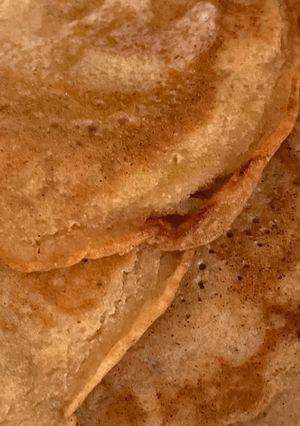 A picture of Tricia's thin and crispy pancakes.