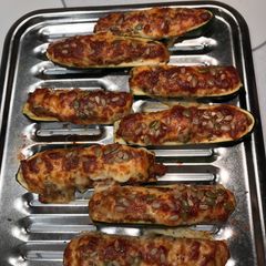 A picture of Stuffed zucchini (vegetarian).