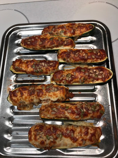 A picture of Stuffed zucchini (vegetarian).