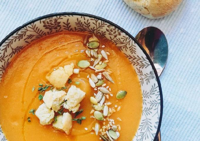 Panini veloci all'olio con vellutata di patate e carote🥕