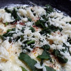 A picture of Spinach cheese omellete.