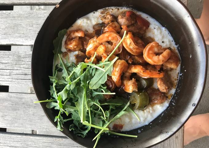 Shrimp &amp; Cauliflower “Grits”