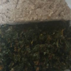 A picture of African ugali wimbi served with (terere)fried with minced meat.