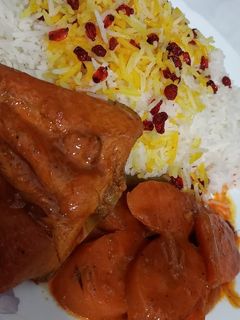 عکسی از دستور زرشک پلو با مرغ جان