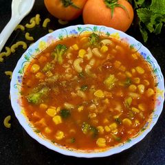 A picture of Tomato Macroni Soup 🍜 ⁣.