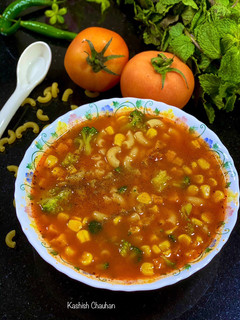 A picture of Tomato Macroni Soup 🍜 .