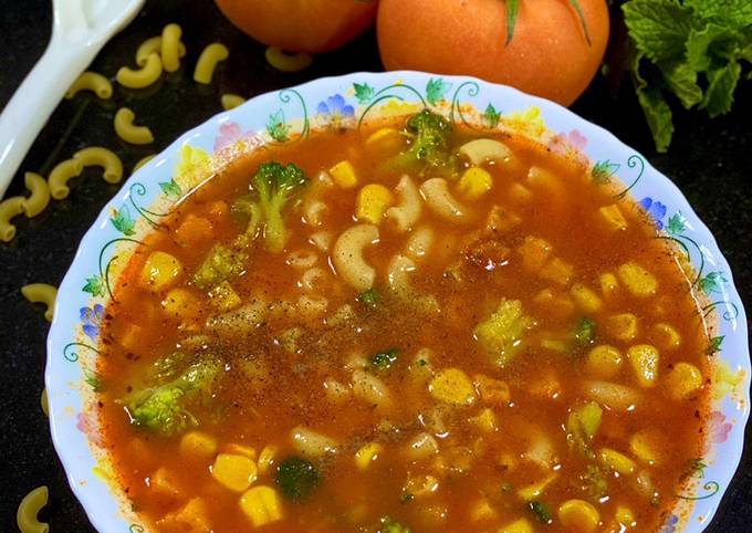 How to Make Super Quick Homemade Tomato Macroni Soup 🍜 ⁣