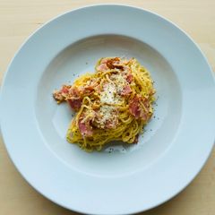 A picture of Pasta alla Carbonara Romana❤️.