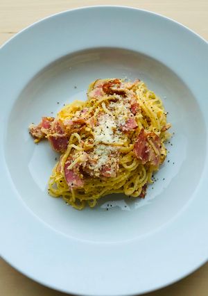 A picture of Pasta alla Carbonara Romana❤️.