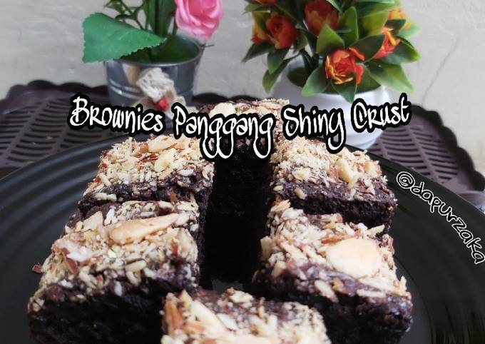 082》Brownies Panggang Shiny Crust Kriuk di luar Lembut di dalam