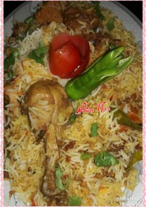 A picture of Chicken biryani.