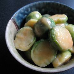 A picture of Brussels Sprouts With Sweet Miso Sauce.