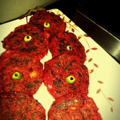 A picture of Beetroot kabab.