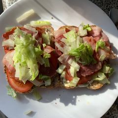 A picture of BLAT (Bacon, Lettuce, Avocado, Tomato) Sandwich.