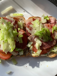 A picture of BLAT (Bacon, Lettuce, Avocado, Tomato) Sandwich.