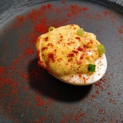 A picture of Redemption curried eggs.