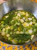 Marinade au cidre, sirop d'érable, oignons nouveaux et herbes aromatiques