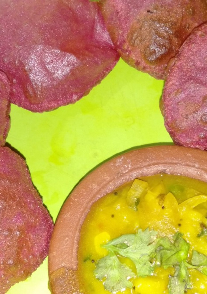 பீட்ரூட் பூரி மசால் செய்முறை முக்கிய புகைப்படம்