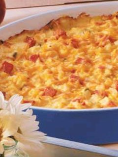 A picture of Cheesey Ham & Hash Brown Bake.