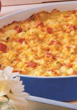 A picture of Cheesey Ham & Hash Brown Bake.