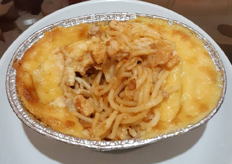 Bagaimana Membuat Spaghetti brulee mozarella cheese yang Bisa Manjain Lidah