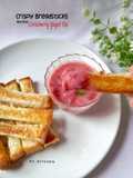 Crispy Breadstick with Strawberry Yogurt Dip