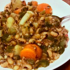 A picture of Seasonal Autumn English Veg and Black-Eyed Pea Curry (Masala Chawli).