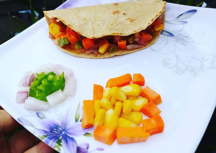Recipe of Quick Veg Quesadilla Mexican Dish