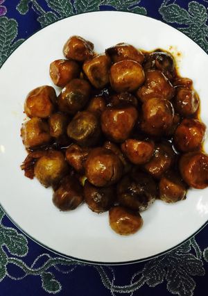 Hình của món Nấm rơm kho chay.