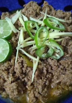A picture of Smokey dum mutton qeema.