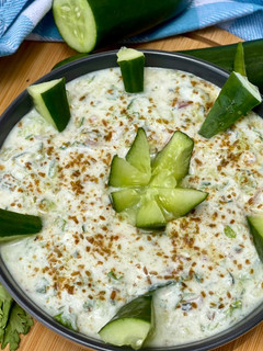 A picture of Cool n refreshing cucumber raita 🥒🌶😍.