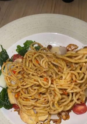 Foto resep Spaghetti aglio with chili powder