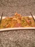 Arroz con chorizo criollo y tortilla de huevo con vegetales!!