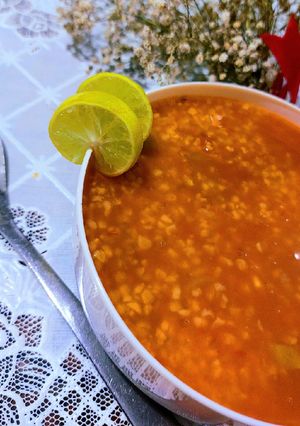 A picture of Turkish Bulgur and Tomato Soup.