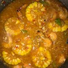 A picture of Udang Jagung saus padang.