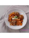 Boulettes Sauce Tomate Basilic, Rigatoni, Burrata