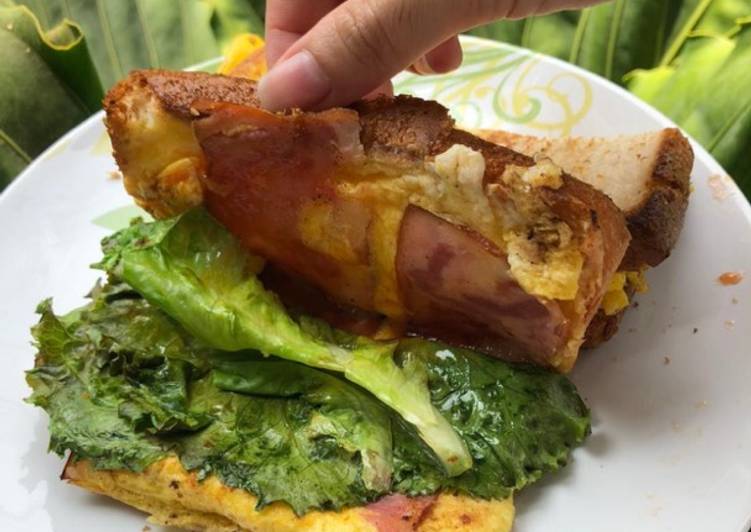 Cara Gampang Membuat Sandwich Smoked Pork Bacon super simple dan enak Lezat
