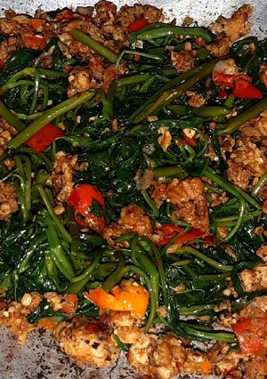 Foto resep 45. Tumis Kangkung Sambal Tempe
