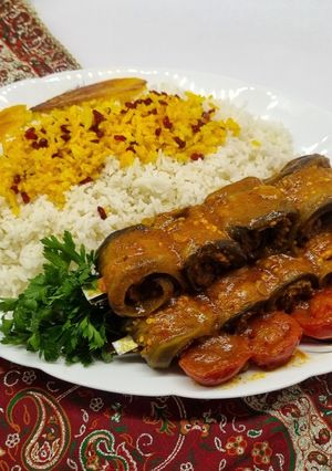 عکسی از دستور کباب برمه ای (رول بادمجان)🍆