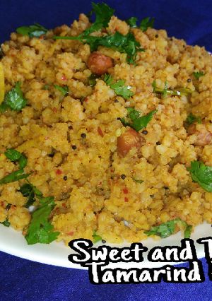 A picture of Sweet and Tangy Tamarind Poha.