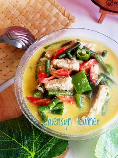 Foto resep Kacang panjang tempe kuah santan