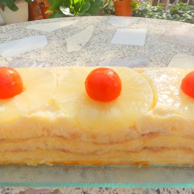 Pastel frío de piña, queso y jamón Receta de Conxita Beà Barrufet- Cookpad