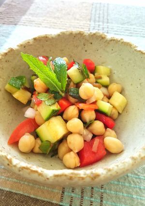 A picture of Spicy Garbanzo Mint Salad.