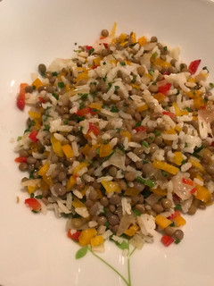 Una foto de Ensalada de lentejas con arroz