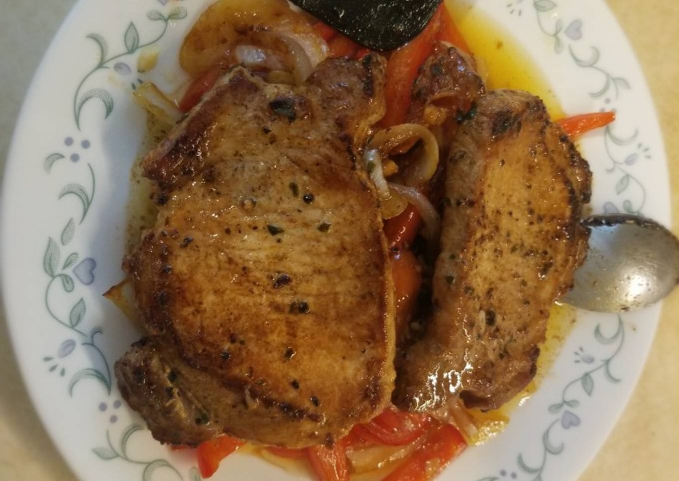 Sweet and Sour Pepper with Porkchops