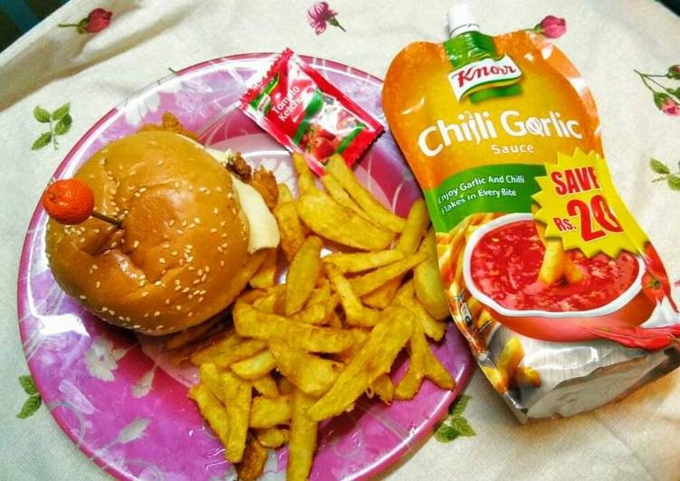 Easiest Way to Make Super Quick Homemade Crispy Chicken Burger