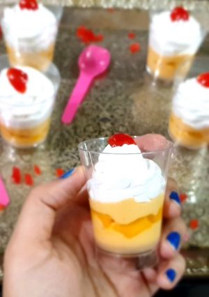 A picture of Mango Mousse Cups.