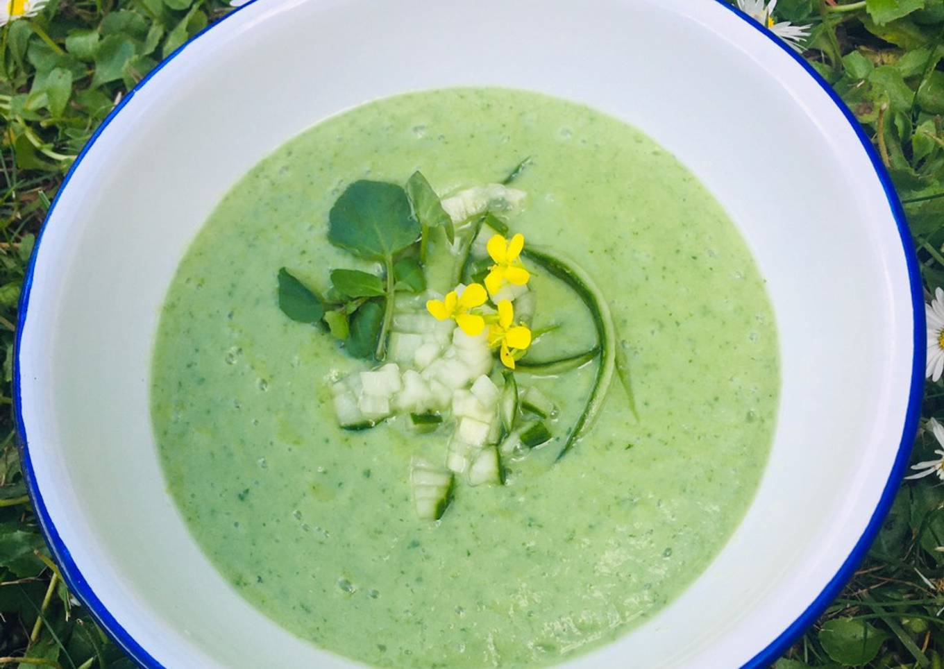 Green watercress and Avocado Gazpacho 🌱